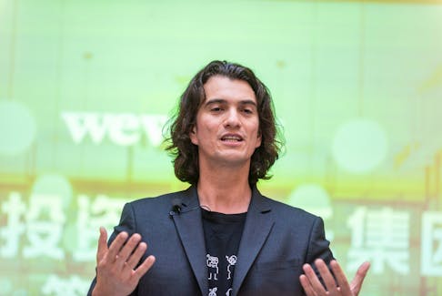 Adam Neumann, chief executive officer of U.S. co-working firm WeWork, speaks during a signing ceremony in Shanghai, China April 12, 2018. Picture taken April 12, 2018. Jackal Pan via