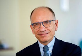 Enrico Letta, smiles during an interview with Reuters in Rome, Italy, July 25, 2022.
