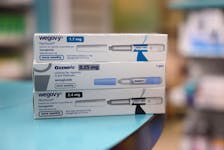 Boxes of Ozempic and Wegovy made by Novo Nordisk are seen at a pharmacy in London, Britain March 8, 2024.