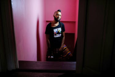 Wanlov, the Kubolor, 43, a musician and an LGBT rights activist, is photographed at his home studio as the signing of Ghana's anti-LGBT bill into law delays, in Accra, Ghana March 21, 2024.
