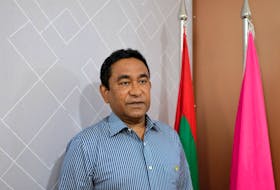 Abdulla Yameen, chief of the Progressive Party of Maldives, poses for a photo at his party office in Male, Maldives, March 21, 2022. Picture taken March 21, 2022.