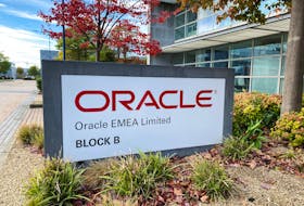 A logo of cloud service provider Oracle is seen at the company's offices at Eastpoint Business Park, Dublin, Ireland October 18, 2021.