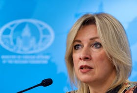 Russian Foreign Ministry spokeswoman Maria Zakharova speaks during a news conference in Moscow, Russia, April 4, 2023.