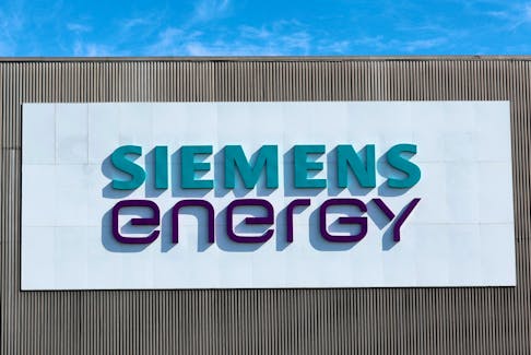 A logo is seen at Siemens Energy's site on the day of German Chancellor OIaf Scholz's visit, during which he saw a gas turbine meant to be transported to the compressor station of the Nord Stream 1 gas pipeline in Russia, in Muelheim an der Ruhr, Germany, August 3, 2022.