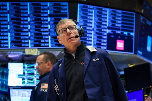 Traders work on the floor of the New York Stock Exchange (NYSE) in New York City, U.S., April 1, 2024.