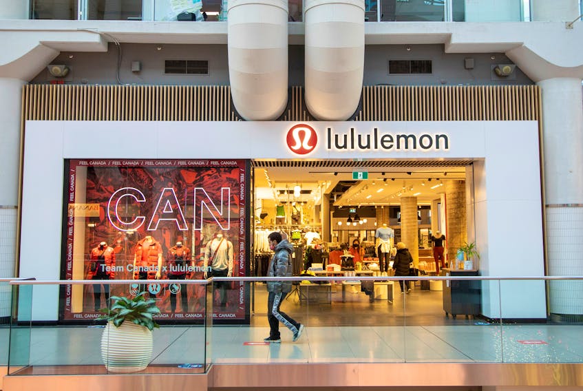 A Lululemon store in the CF Toronto Eaton Centre shopping mall in Toronto, Ontario, Canada December 13, 2021. 