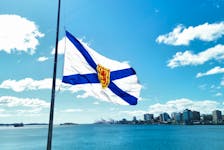 A large flag of Nova Scotia, flies at half staff on memory of the victims on this the 4th anniversary of the Portapique mass killing, at Alderney Landing in Dartmouth Thursday April 18, 2024.

TIM KROCHAK PHOTO
