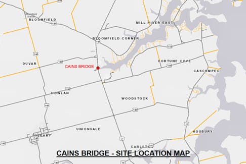 Cains Bridge on Route 2 in Prince County will be closed starting April 22 for repair work.