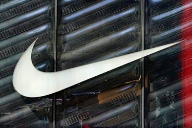The Nike swoosh logo is seen outside the store on 5th Ave in New York, New York, U.S., March 19, 2019.  