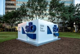 The entrance to oilfield service provider SLB's office in Houston, Texas, showing the former Schlumberger's new name and logo, is seen in this handout image taken June 2023. Courtesy of SLB/Handout via