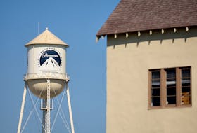 A view of Paramount Studios's water tank as SAG-AFTRA members walk the picket line outside during their ongoing strike, in Los Angeles, California, U.S., September 26, 2023.