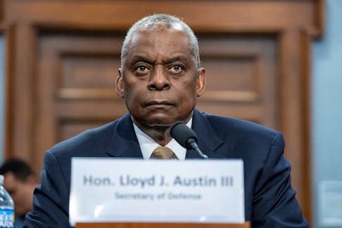 U.S. Defense Secretary Lloyd Austin and the Chairman of the Joint Chiefs of Staff General Charles Brown, Jr. [not pictured)  testify before a House Appropriations Defense Subcommittee hearing on U.S. President Biden's proposed budget request for the Department of Defense on Capitol Hill in Washington, U.S., April 17, 2024.