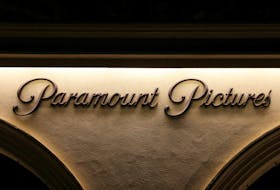 The logo of Paramount Pictures studios is pictured after the Writers Guild of America (WGA) said it reached a preliminary labor agreement with major studios in Los Angeles, California, U.S., September 24, 2023. 