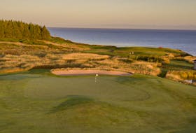 The No. 11 green at Northumberland Links Golf Club overlooking the Northumberland Strait. The course lost “50 acres of forest” following post-tropical storm Fiona in 2022. - CONTRIBUTED