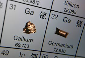 The elements of Gallium and Germanium are seen on a periodic table, in this illustration picture taken on July 6, 2023.