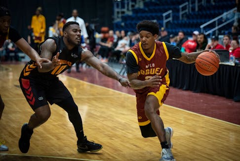 Omega Harris and the Newfoundland Rogues won two of three against the Sudbury Five over the weekend. The wins move them into fourth in the Basketball Super League with a record of 18-13. Photo courtesy Leona Rockwood/Newfoundland Rogues