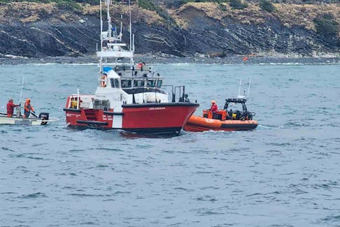 A Canadian Coast Guard rescue boat was dispatched from the station in Lark Harbour to the Port au Port area on Sunday, April 21, 2024, after a lobster fishing boat capsized. Two men from the south shore Bay of Islands community lost their lives in the tragic accident. – Photo Courtesy of Sam Anderson
