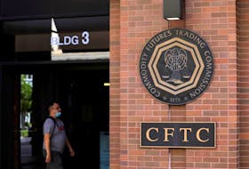 Signage is seen outside of the US Commodity Futures Trading Commission (CFTC) in Washington, D.C., U.S., August 30, 2020.