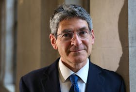 Jonathan Haskel, Bank of England Monetary Policy Committee member, poses for a portrait at the Bank of England in London, Britain, February 8, 2024.