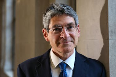 Jonathan Haskel, Bank of England Monetary Policy Committee member, poses for a portrait at the Bank of England in London, Britain, February 8, 2024.
