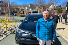 Gary Noftall is St. John's first Uber driver. Noftall picked up Brad Gushue and Mark Nichols of Team Gushue to bring them to Uber's official launch in Quidi Vidi Village on Tuesday, April 23. Cameron Kilfoy • The Telegram