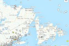 This map shows earthquakes that have been recorded in and around Newfoundland and Labrador since 2000. – via Earthquakes Canada