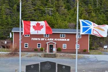 The Town of Lark Harbour is mourning the loss of two lobster fishermen who died while setting lobster traps on Sunday, April 21, 2024. Flags at the town hall have been lowered to half-mast. – Diane Crocker/SaltWire