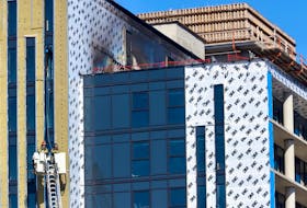 Halifax fire seem after blaze on roof of a building under construction at the Richmond yards development in Halifax Tuesday, April 23, 2024
