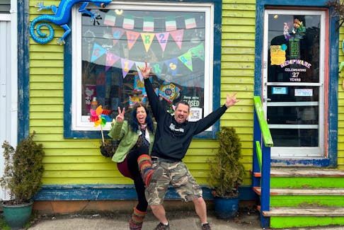 Co-owners of St. John's-based business Hempware are celebrating 27 years in business all week. On April 21, co-owner Nycki Delisle hosted a BBQ and community clean-up. This week, on Monday, April 22, she held an Earth Day giveaway and on Saturday and Sunday, she is hosting a sidewalk sale and show. - Contributed