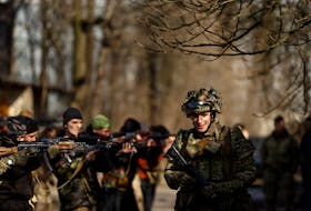 Serviceman of the 3rd Separate Assault Brigade of the Ukrainian Armed Forces with the call sign 'Denis' conducts a testing basic military course for potential recruits who aspire to join the brigade, amid Russia's attack on Ukraine, in Kyiv, Ukraine March 27, 2024.