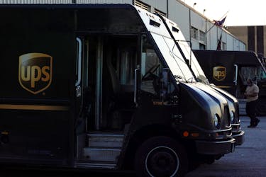United Parcel Service (UPS) vehicles are seen at a facility in Brooklyn, New York City, U.S., May 9, 2022.
