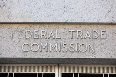 Signage is seen at the Federal Trade Commission headquarters in Washington, D.C., U.S., August 29, 2020.