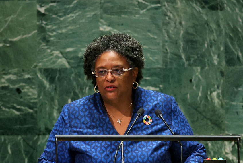 Prime Minister of Barbados Mia Amor Mottley addresses the 78th Session of the U.N. General Assembly in New York City, U.S., September 22, 2023.