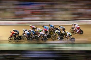 Cycling - Tissot UCI Track World Championships 2022 - The National Velodrome, Saint-Quentin-En-Yvelines, France - October 16, 2022  General view during the Men's Elimination Race