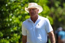 Golf - The Masters - Augusta National Golf Club, Augusta, Georgia, U.S. - April 12, 2024 Former golfer and LIV Golf Investments CEO Greg Norman pictured at the course during the second round