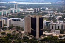 An aerial view shows the headquarters of the Central Bank of Brazil (C) in Brasilia January 20, 2014.REUTERS/Ueslei Marcelino/File Photo