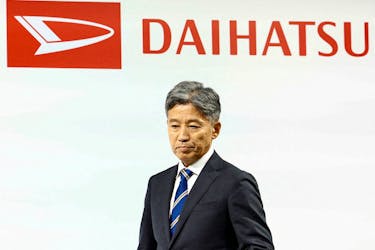Daihatsu Motor's next President Masahiro Inoue attends a news conference in Tokyo, Japan February 13, 2024. 
