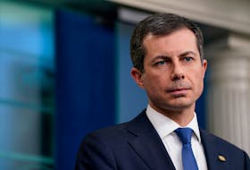 U.S. Secretary of Transportation Pete Buttigieg attends a press briefing the day after the collapse of the Francis Scott Key Bridge in Baltimore, at the White House in Washington, U.S., March 27, 2024.
