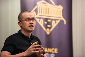 Zhao Changpeng, founder and chief executive officer of Binance speaks during an event in Athens, Greece, November 25, 2022.