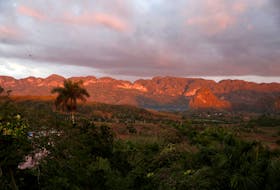 A general view of  the valley of Vinales, where tobacco plants are grown, is pictured in the western Cuban province of Pinar del Rio, January 26, 2015. Picture taken January 26, 2015. 