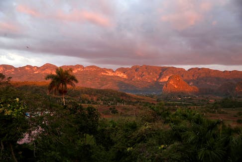 A general view of  the valley of Vinales, where tobacco plants are grown, is pictured in the western Cuban province of Pinar del Rio, January 26, 2015. Picture taken January 26, 2015. 