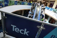 The logo of the Canadian mining company Teck Resources Limited is displayed as people visit the Prospectors and Developers Association of Canada (PDAC) annual conference in Toronto, Ontario, Canada March 7, 2023.
