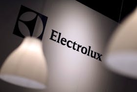 The Electrolux logo is seen during the IFA Electronics show in Berlin, Germany September 4, 2014. 