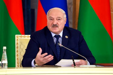 Belarusian President Alexander Lukashenko attends a meeting of the Supreme State Council of Russia-Belarus Union State in Saint Petersburg, Russia, January 29, 2024. Sputnik/Vyacheslav Prokofyev/Pool via REUTERS ATTENTION EDITORS - THIS IMAGE WAS PROVIDED BY A THIRD PARTY./File Photo