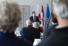 Summerside Mayor Dan Kutcher speaks during his first state of the city address on April 24. Kutcher touched on a number of challenges and opportunities facing the city –including a proposed investment in green hydrogen energy.