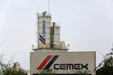 A cement silo of Mexican cement maker CEMEX is pictured at a cement plant in Monterrey, Mexico February 4, 2018. Picture taken February 4, 2018.