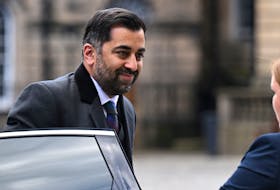 Scotland's first minister and Scottish National Party (SNP) leader Humza Yousaf arrives at St Giles' Cathedral to attend a National Service of Thanksgiving and Dedication, in Edinburgh on July 5, 2023. PAUL ELLIS/Pool via