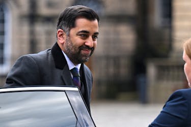 Scotland's first minister and Scottish National Party (SNP) leader Humza Yousaf arrives at St Giles' Cathedral to attend a National Service of Thanksgiving and Dedication, in Edinburgh on July 5, 2023. PAUL ELLIS/Pool via