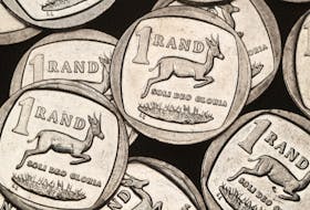 South African Rand coins are seen in this illustration picture taken October 28, 2020. 