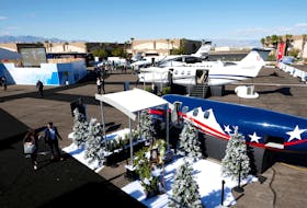 A view of planes at the Textron Aviation, makers of Cessna and Beechcraft brands, booth at the Henderson Executive Airport during the NBAA Business Aviation Convention & Exhibition in Henderson, Nevada, U.S., October 12, 2021. 